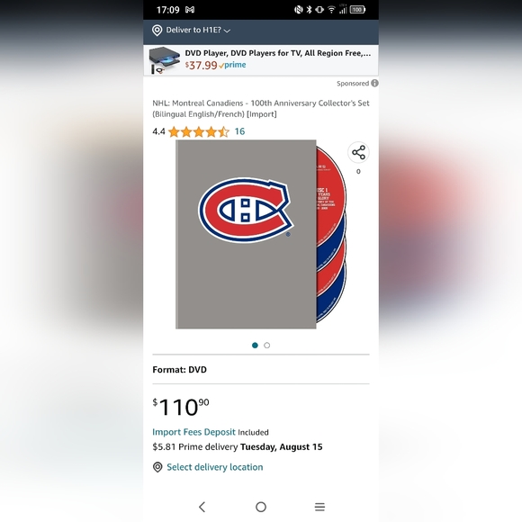 NWT NHL: Montreal Canadiens 100th anniversary collector's set (English/French) - Picture 4 of 4